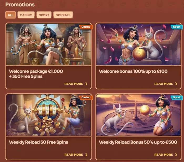 Cleobetra Casino promotions